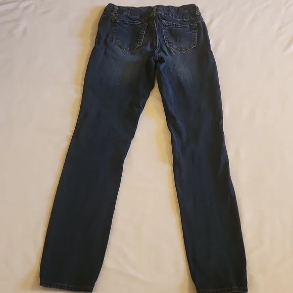 Vintage Y2K Refuge Dark Blue Distressed Skinny Jeans Women's Size 2 - Picture 16 of 16
